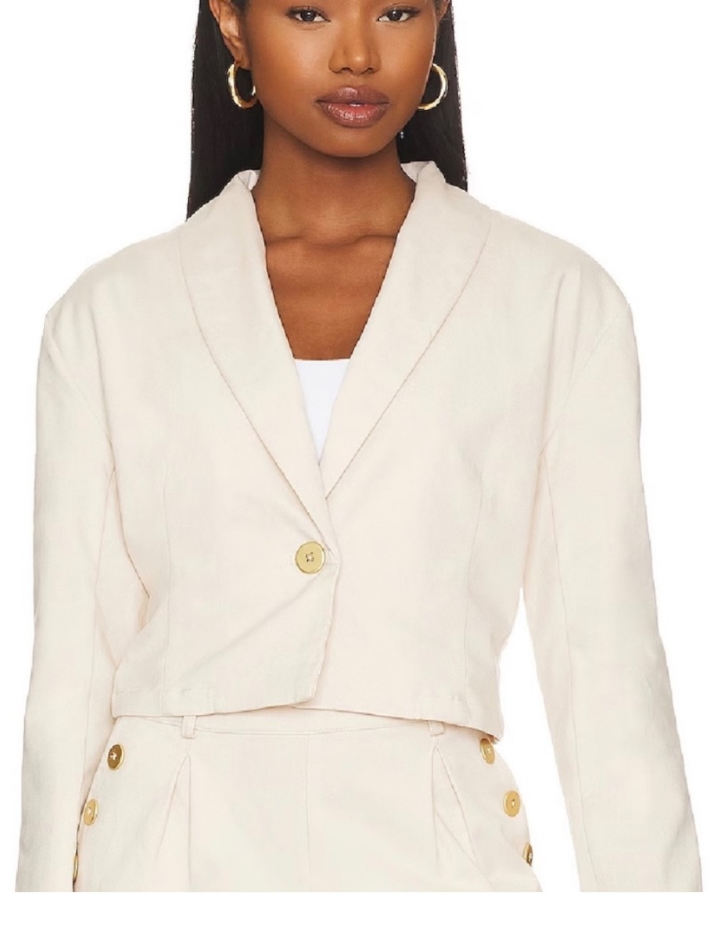 Splendid x Rachel Love Cropped Cream Blazer